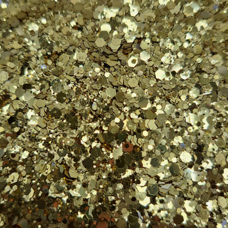 Glitter Creations Switzerland CH-MI-409-Gold metallic chunky mix glitter Glitzer