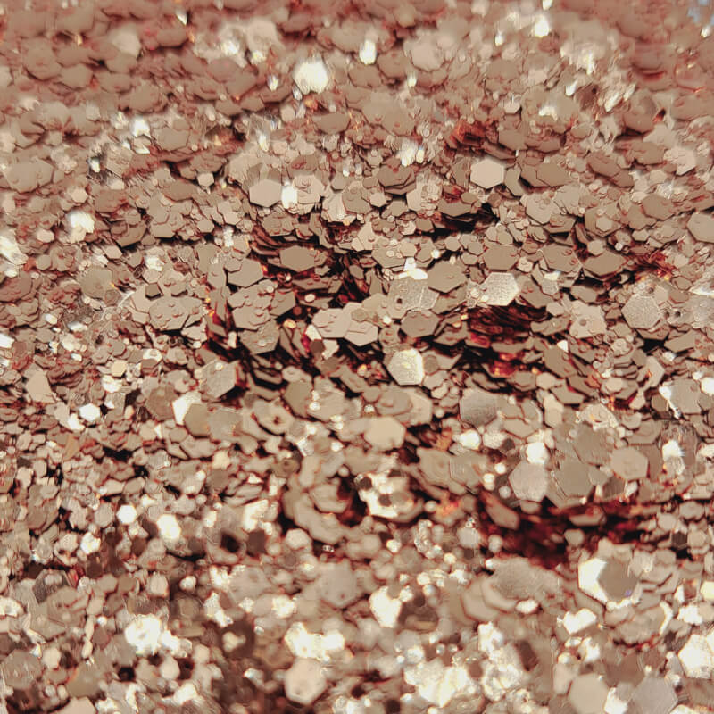 Glitter Creations Switzerland CH-MI-412-Rose gold metallic chunky mix glitter Glitzer