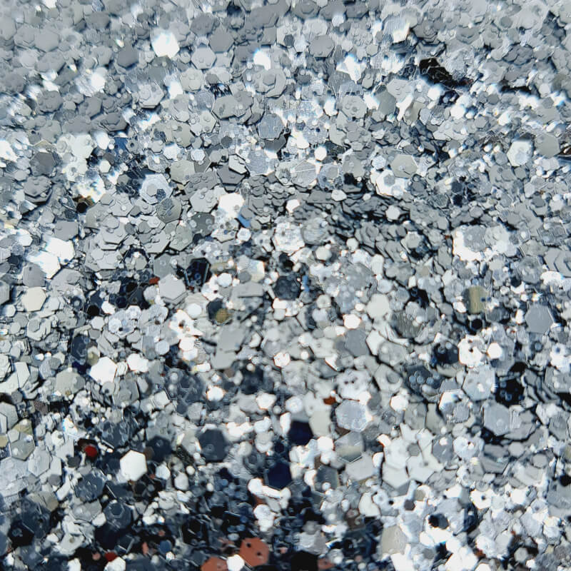 Glitter Creations Switzerland CH-MI-410-Silver metallic chunky mix glitter Glitzer